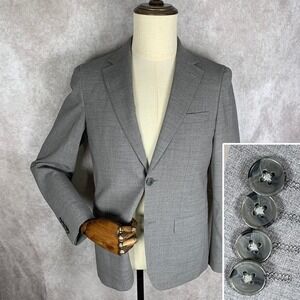 Mizzen Main Blazer Jacket Men 36R Trim Gray Unlined Sport Coat Stretch Lanificio